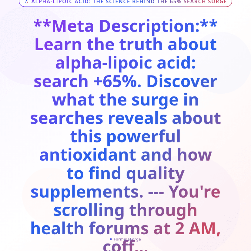 Alpha-Lipoic Acid: The Science Behind the 65% Search Surge